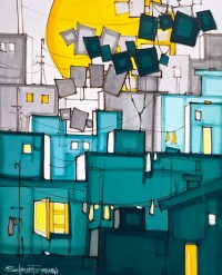 Salman Farooqi, 18 x 24 Inch, Acrylic on Canvas, Cityscape Painting, AC-SF-592